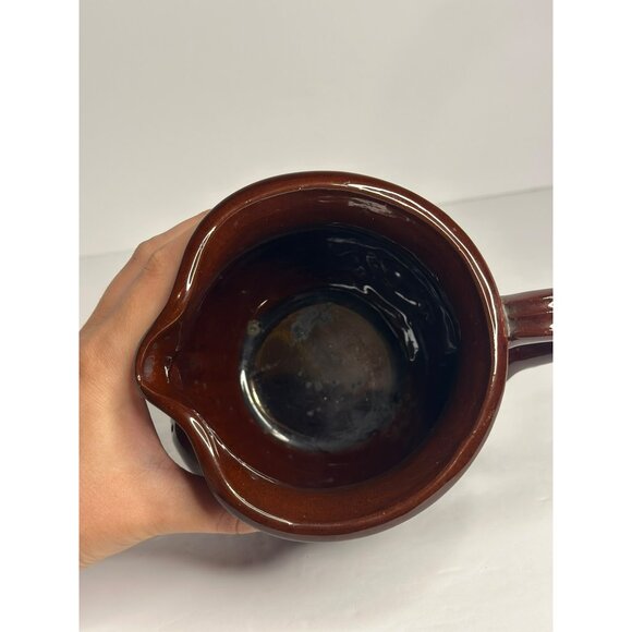 VTG Ned Foltz Pottery Glazed Redware Heart Decorated Pitcher Signed & Dated 1986 - Picture 7 of 8